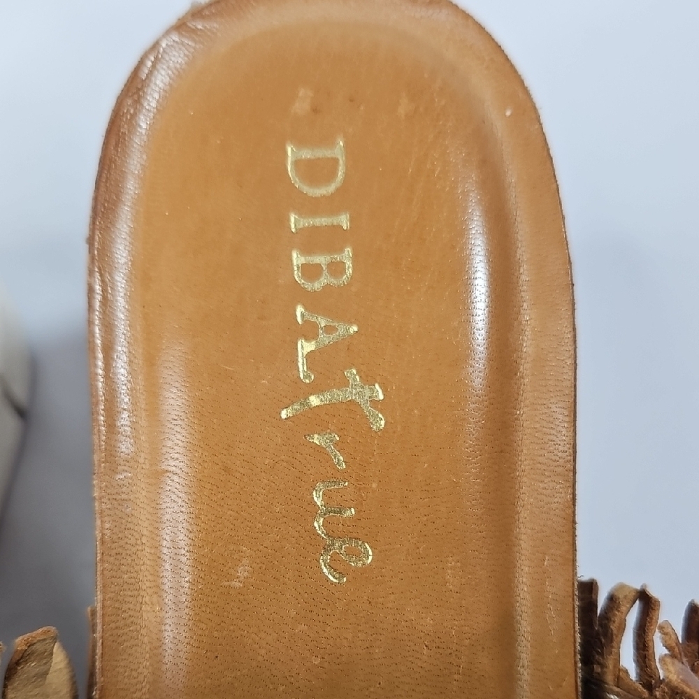 Diba Brown Woven Platform Leather Slide Sandals Size 8.5 - Picture 2 of 9